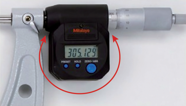 Mitutoyo Digital Micrometer IP65, Inch/Metric 350-375mm14-15", with Output Item number: 293-784 Ratchet stop