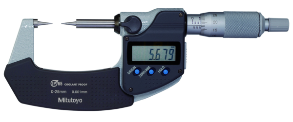 Mitutoyo Digital Point Micrometer IP65 25-50mm, 15° Tip 342-252-30