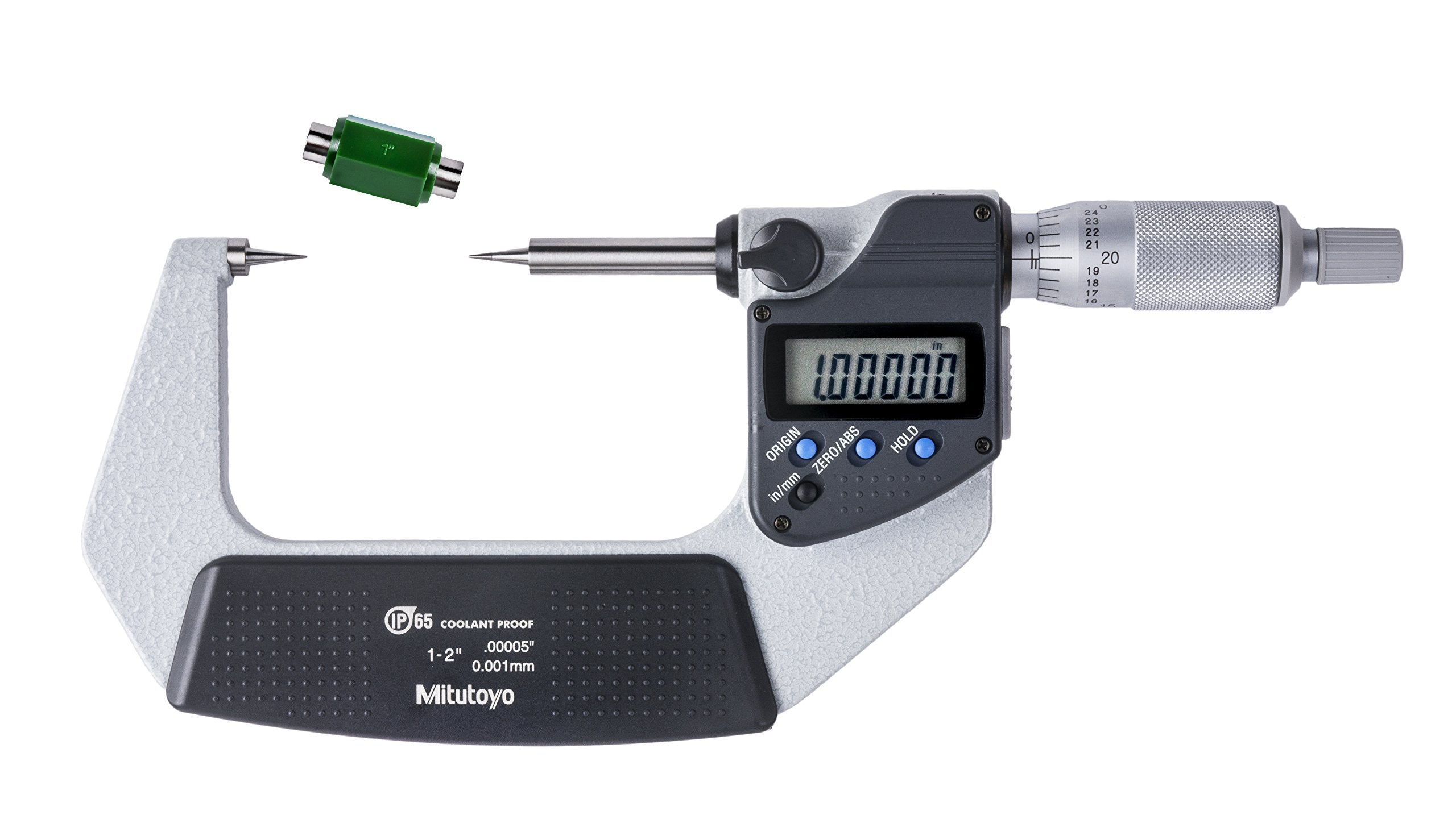 Mitutoyo Digital Point Micrometer IP65 Inch/Metric, 25-50mm/1-2", 15° Tip 342-352-30