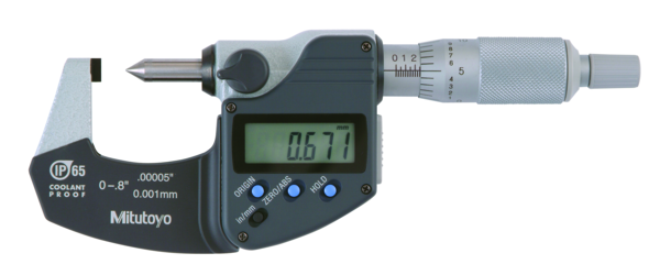 Mitutoyo Digital Crimp Height Micrometer IP65 Inch/Metric, 0-20.32mm/0-0.8" 342-371-30