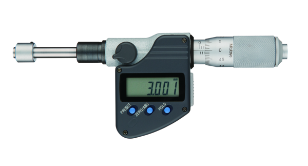 Mitutoyo Digital Micrometer Head, Non Rot., 0-1", Flat Spindle, 0,5" Plain Stem IP65 350-361-30