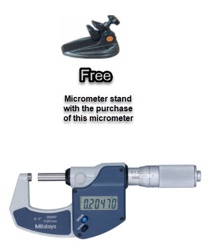 Mitutoyo Metric Digimatic Micrometer 0-25mm/.0-1" W/O Output  Resolution .0010mm/.00005" Friction Thimble 293-832-30